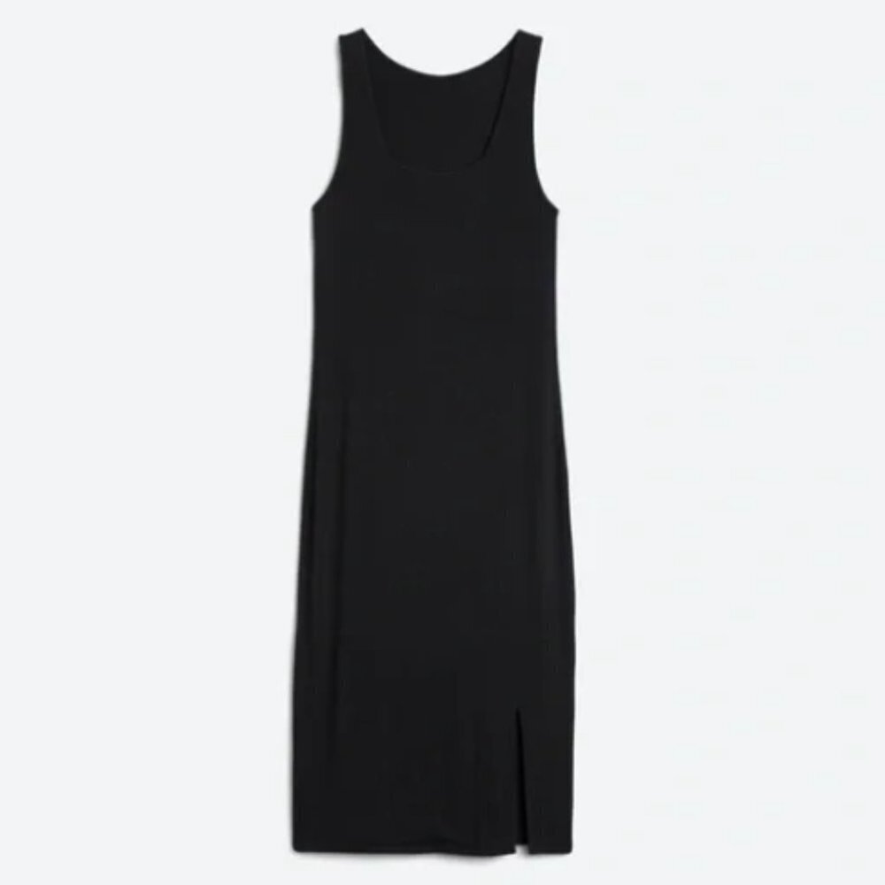 Goldray Tamara Square Neck Ribbed Bodycon Midi Dress Size XS